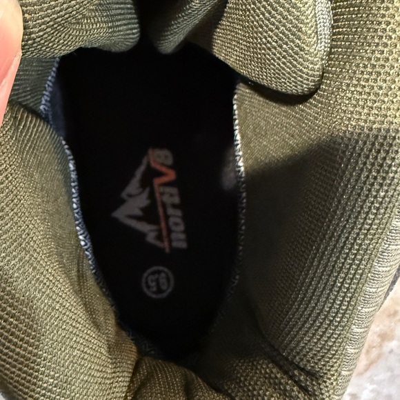 Men’s NORTIV8 Outdoor Non-Slip Hiking Boots- Army green/black/orange. Size 9.5 - Picture 7 of 9